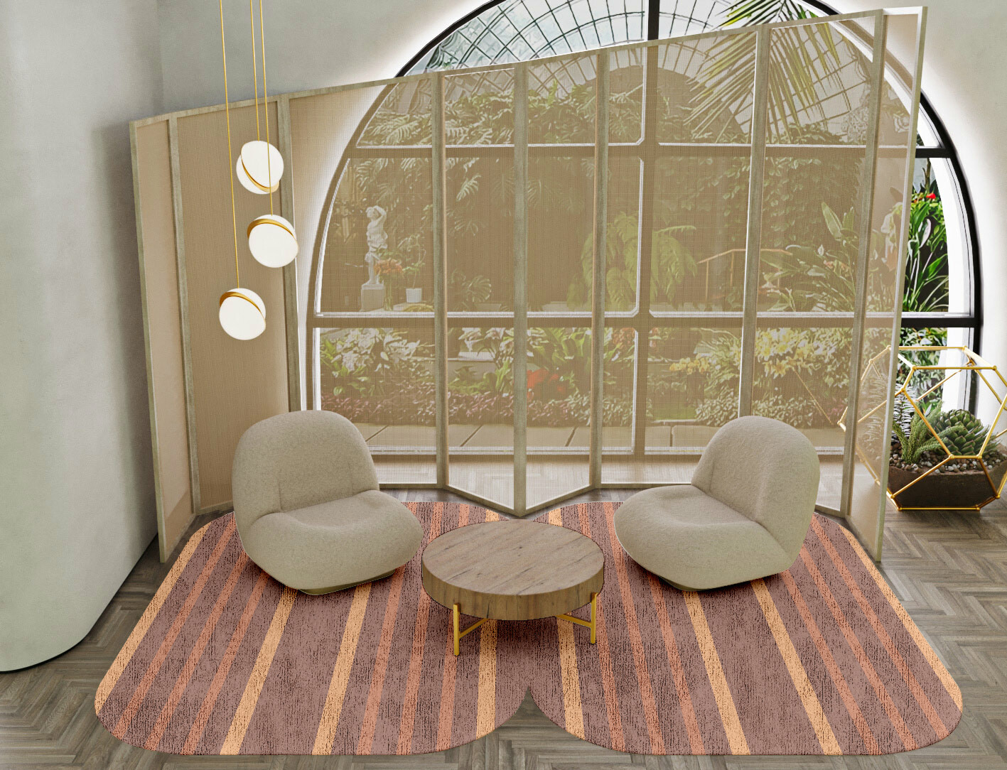 Stretch Minimalist Eight Hand Knotted Bamboo Silk Custom Rug by Rug Artisan