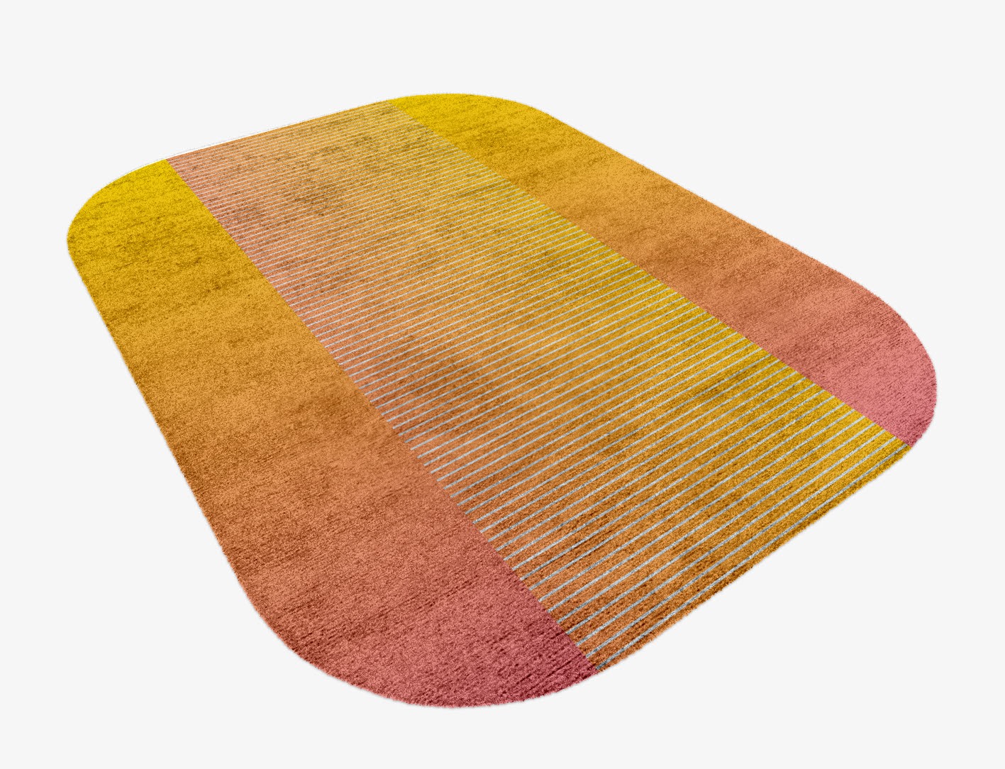 Stria Ombre Oblong Hand Knotted Bamboo Silk Custom Rug by Rug Artisan