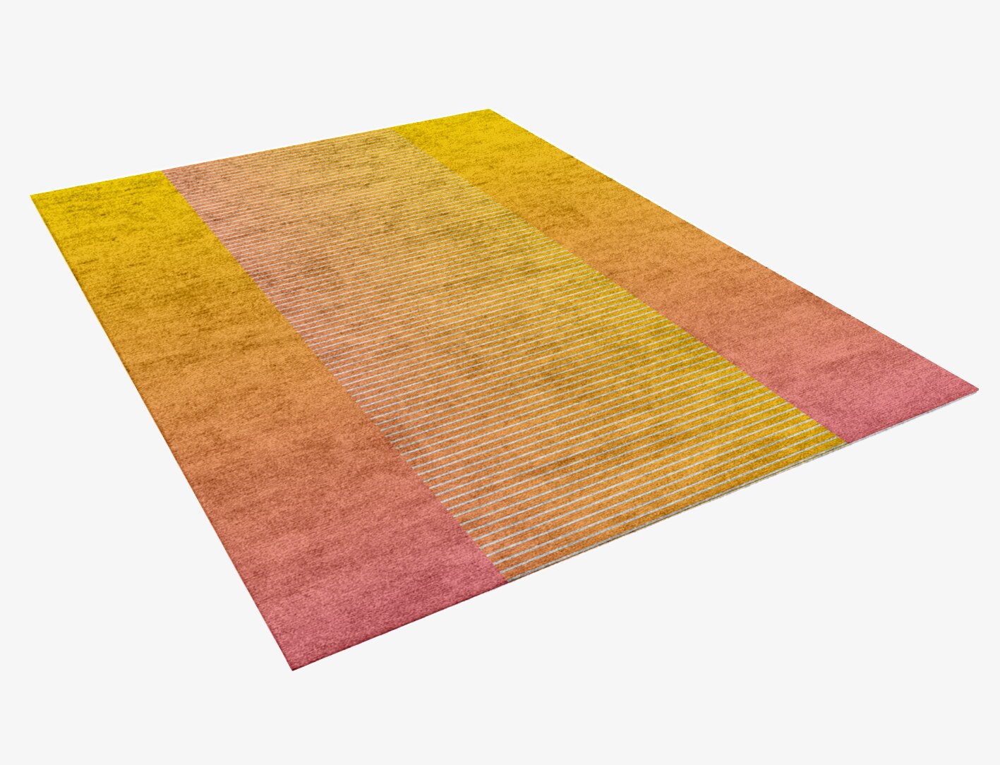 Stria Ombre Rectangle Hand Knotted Bamboo Silk Custom Rug by Rug Artisan