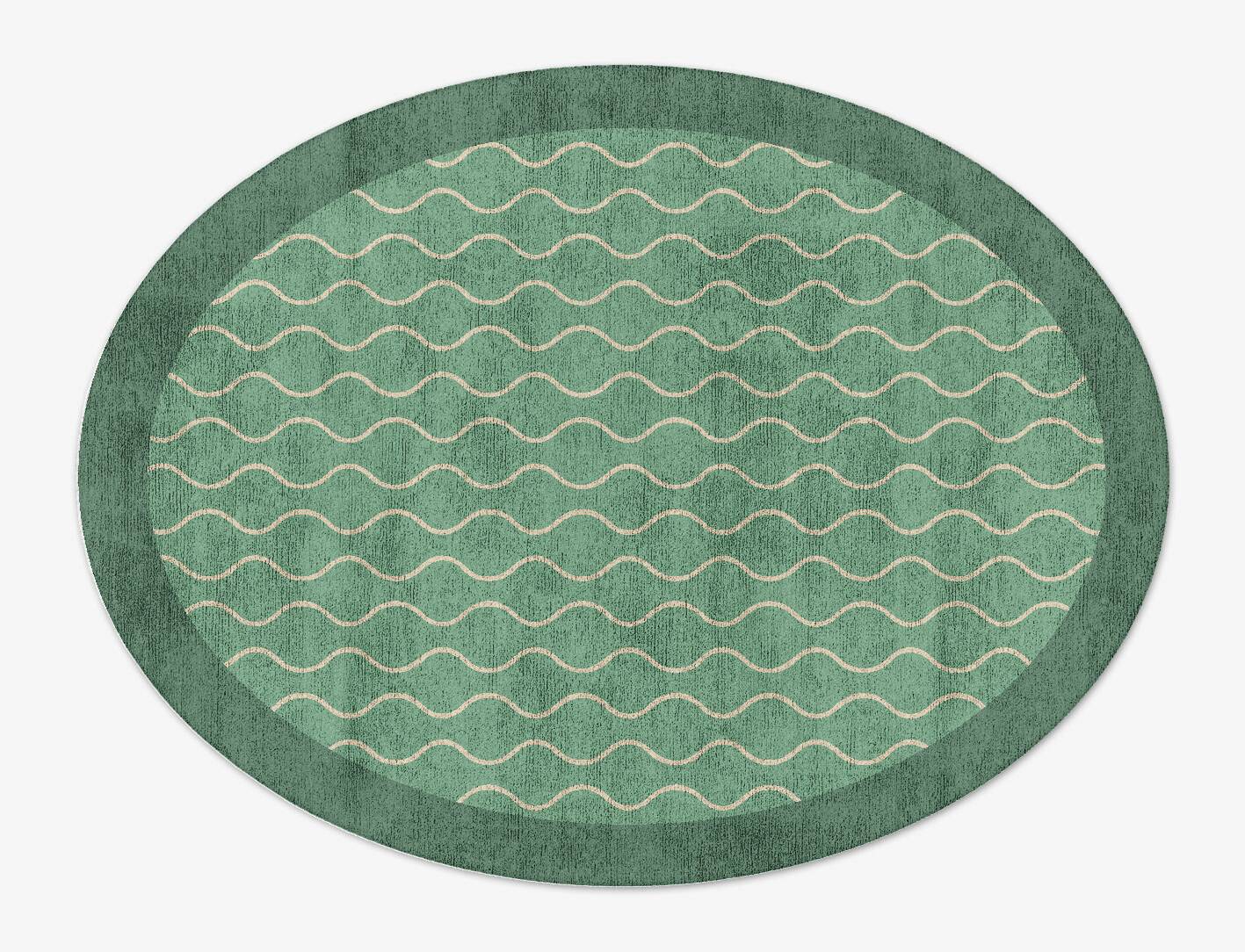 Strings Geometric Oval Hand Tufted Bamboo Silk Custom Rug by Rug Artisan