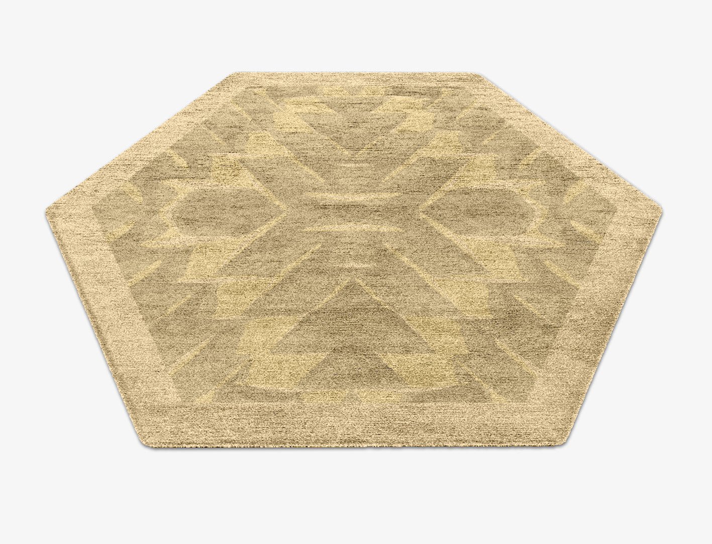 Strip Folding Origami Hexagon Hand Knotted Bamboo Silk Custom Rug by Rug Artisan