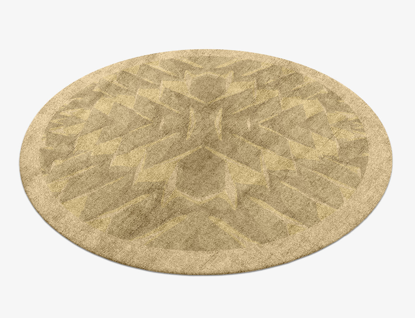Strip Folding Origami Round Hand Knotted Bamboo Silk Custom Rug by Rug Artisan