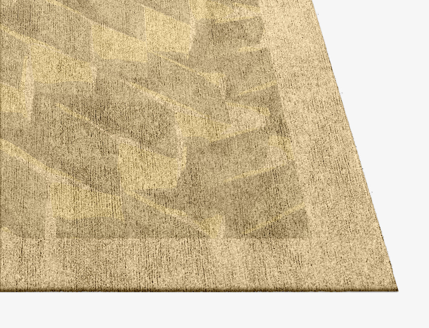 Strip Folding Origami Square Hand Knotted Bamboo Silk Custom Rug by Rug Artisan