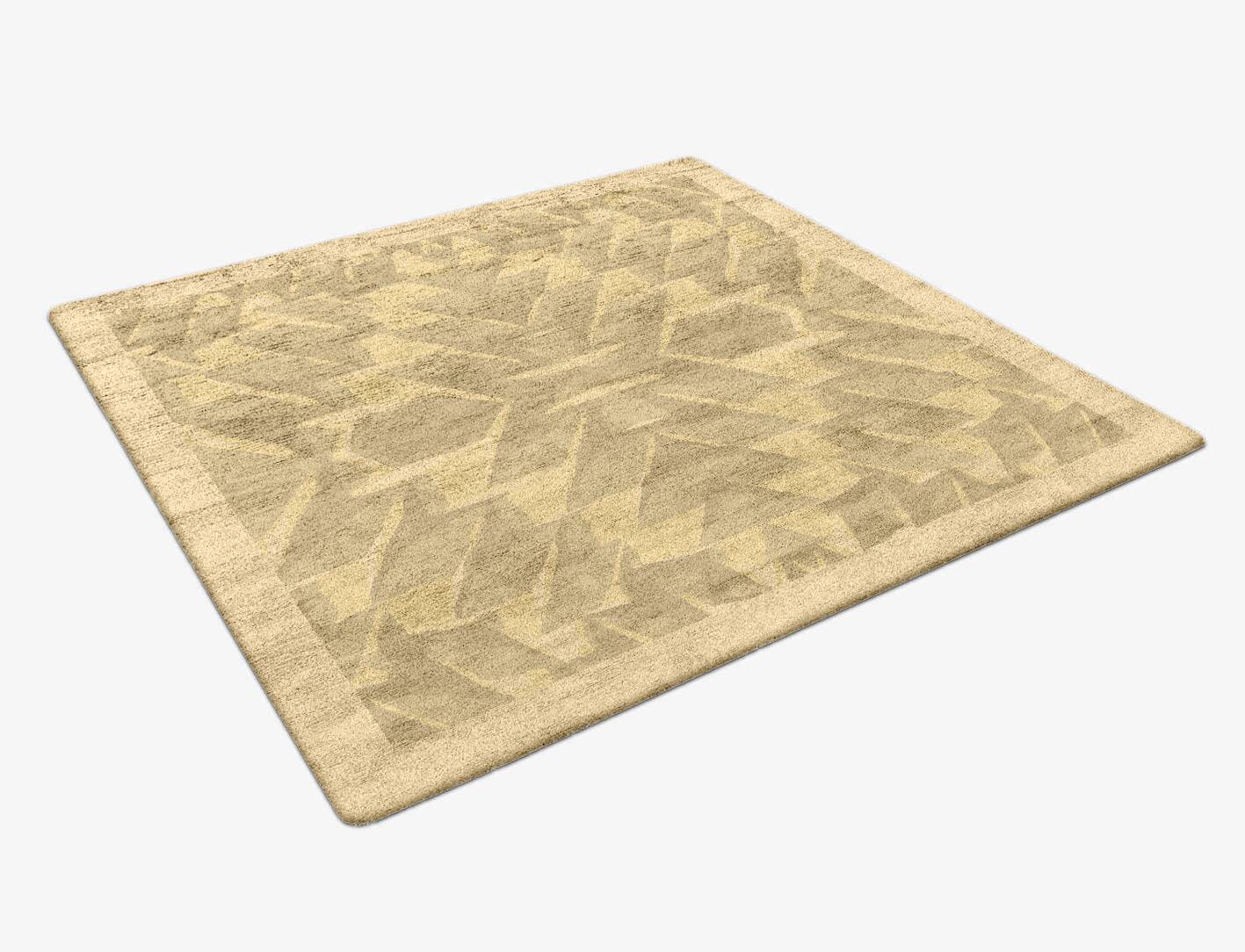 Strip Folding Origami Square Hand Tufted Bamboo Silk Custom Rug by Rug Artisan