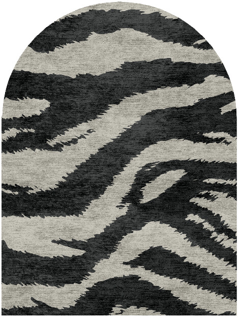 Striped Tapir Animal Prints Arch Hand Knotted Bamboo Silk Custom Rug by Rug Artisan