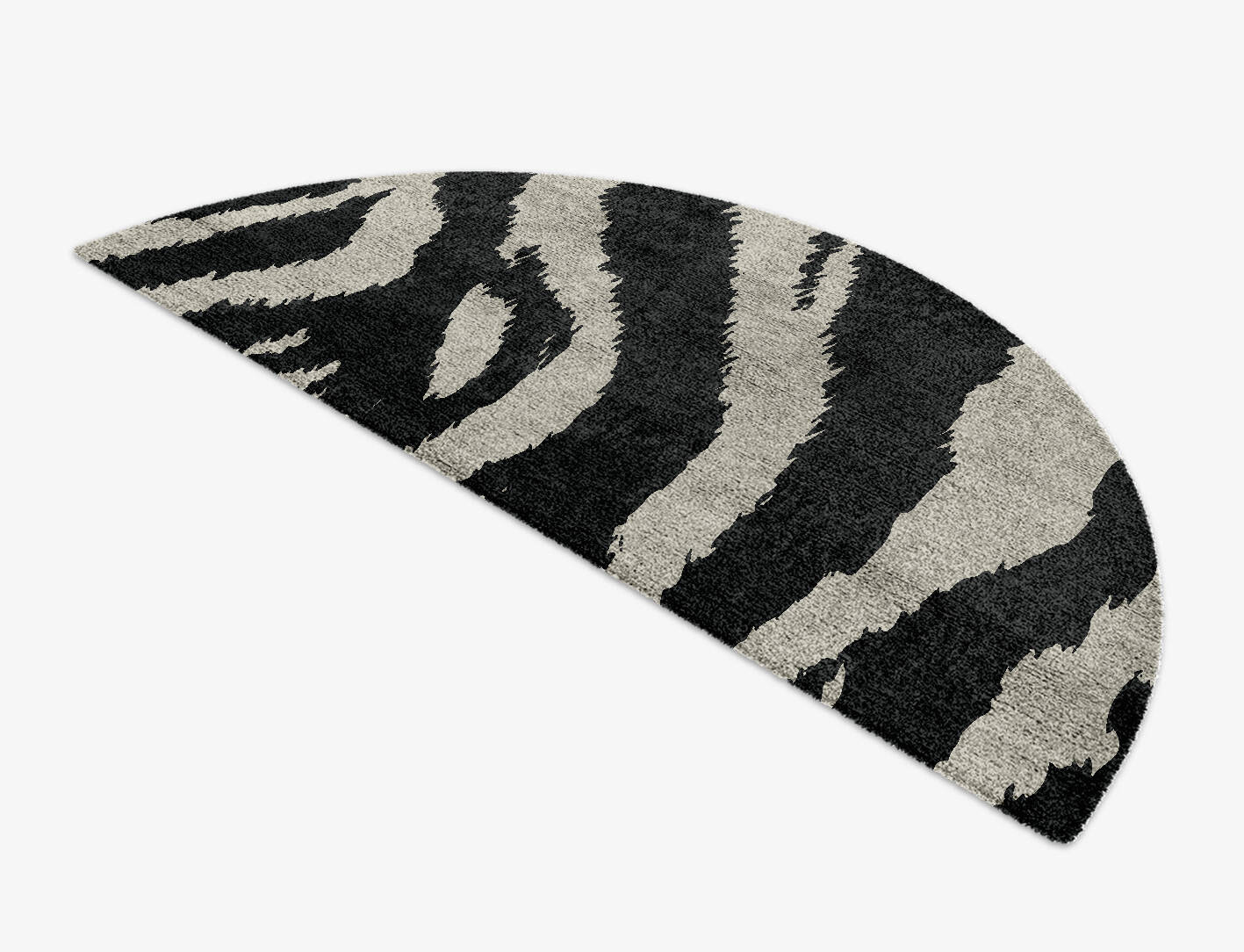 Striped Tapir Animal Prints Halfmoon Hand Knotted Bamboo Silk Custom Rug by Rug Artisan