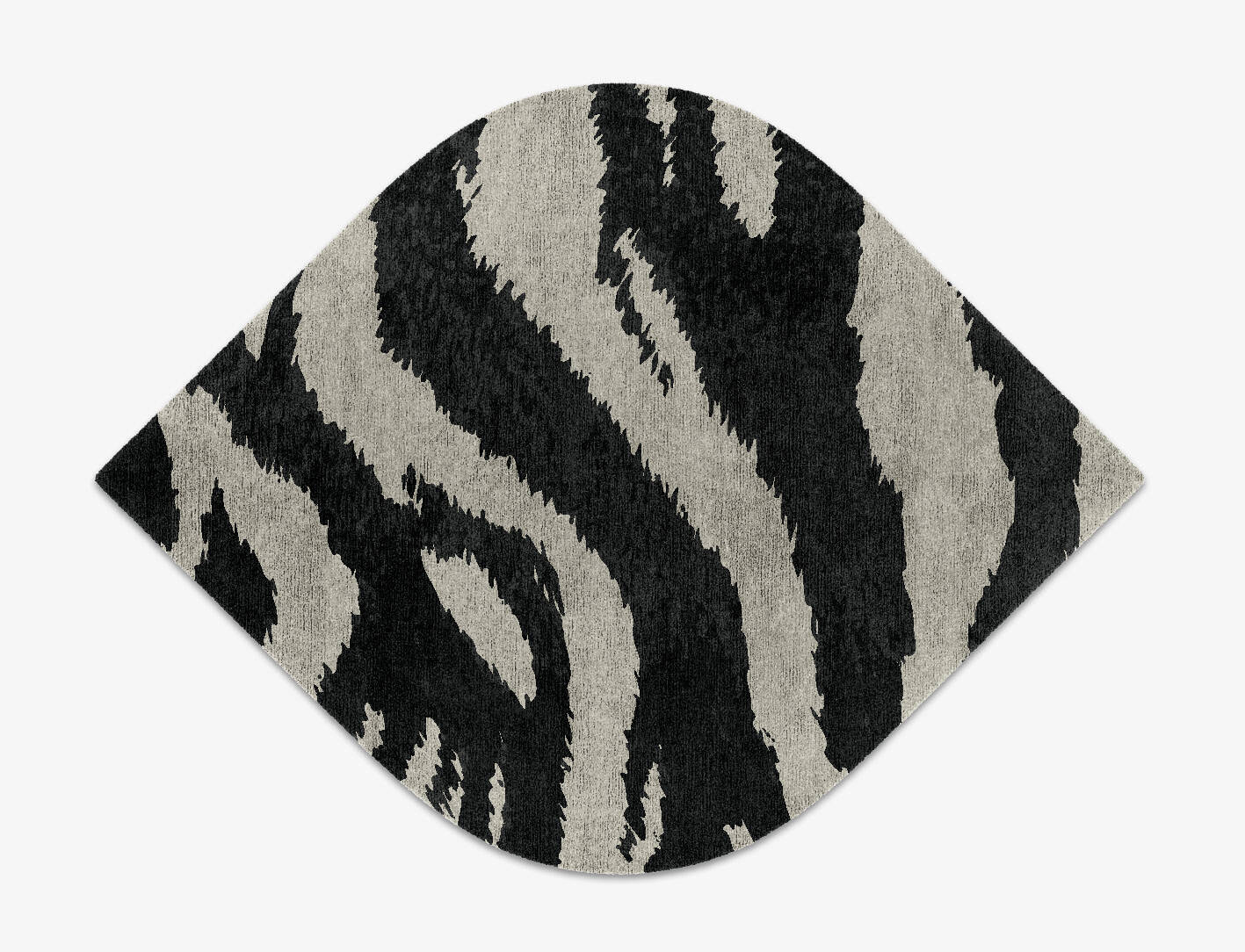 Striped Tapir Animal Prints Ogee Hand Knotted Bamboo Silk Custom Rug by Rug Artisan