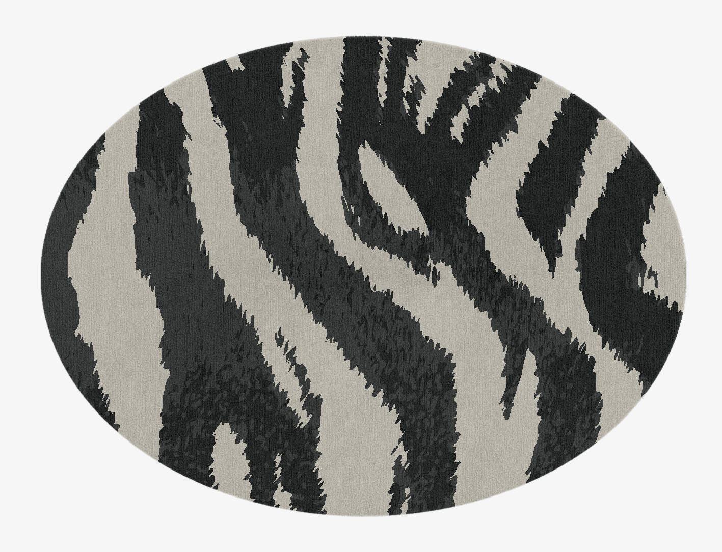 Striped Tapir Animal Prints Oval Hand Knotted Tibetan Wool Custom Rug by Rug Artisan