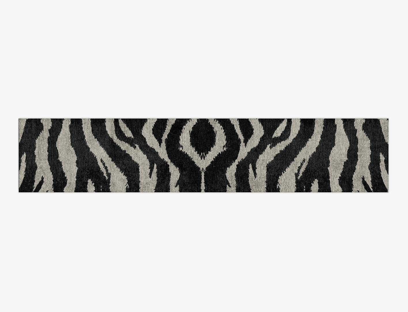 Striped Tapir Animal Prints Runner Hand Knotted Bamboo Silk Custom Rug by Rug Artisan