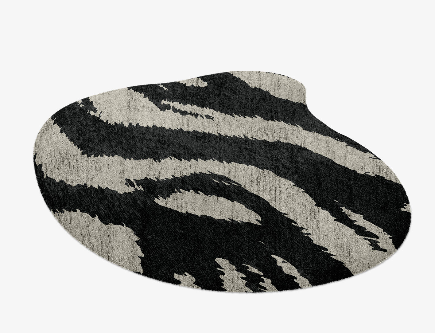 Striped Tapir Animal Prints Splash Hand Knotted Bamboo Silk Custom Rug by Rug Artisan