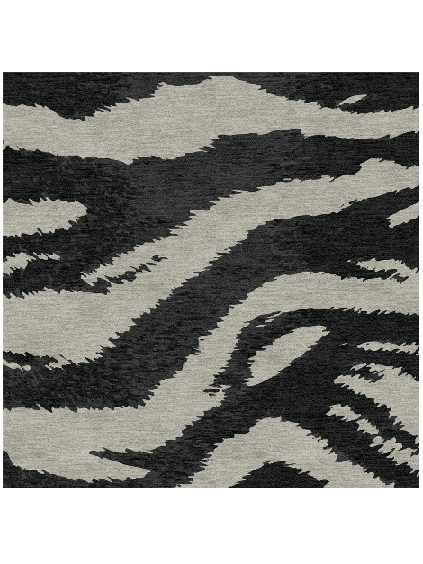 Striped Tapir Animal Prints Square Hand Knotted Tibetan Wool Custom Rug by Rug Artisan