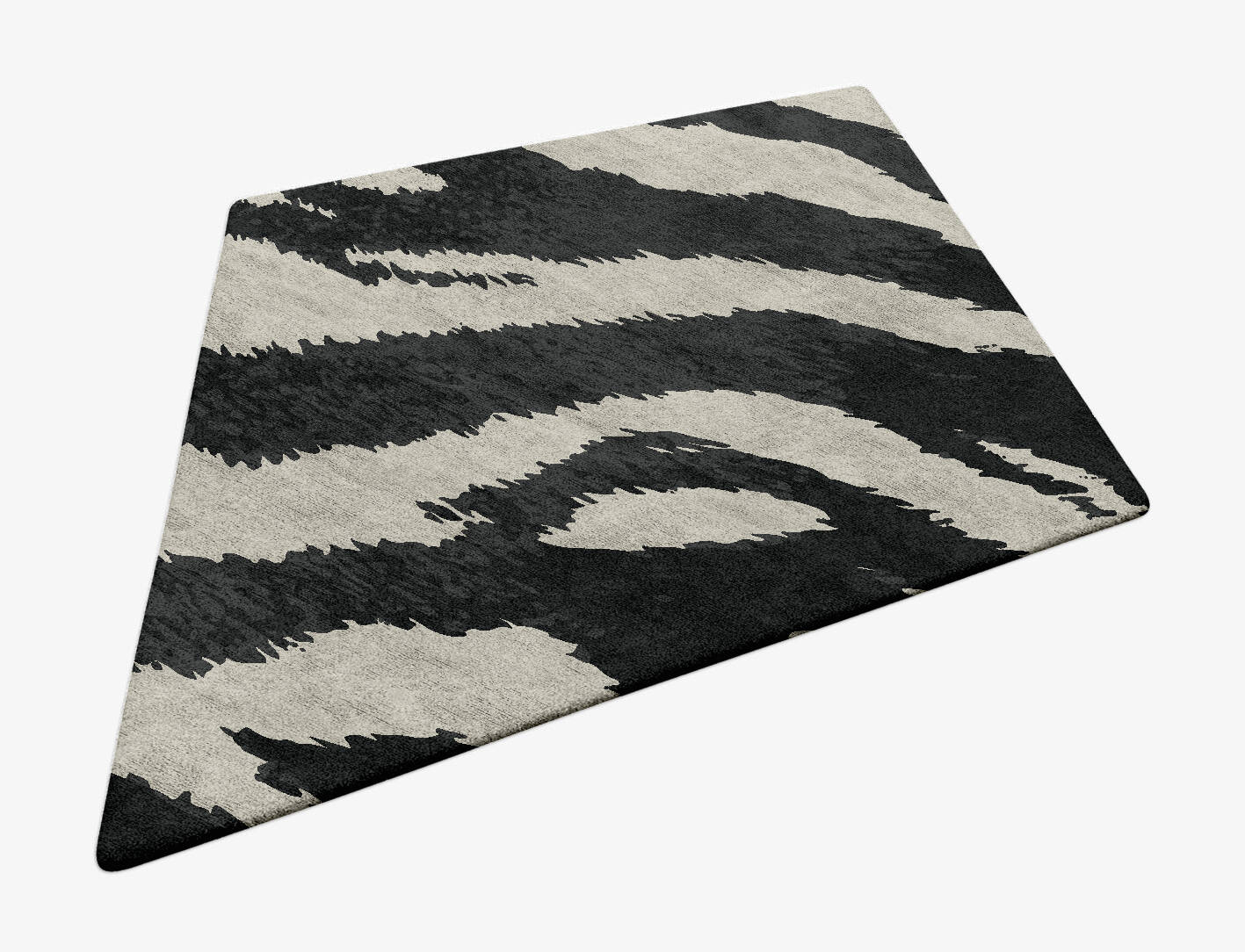 Striped Tapir Animal Prints Diamond Hand Tufted Bamboo Silk Custom Rug by Rug Artisan