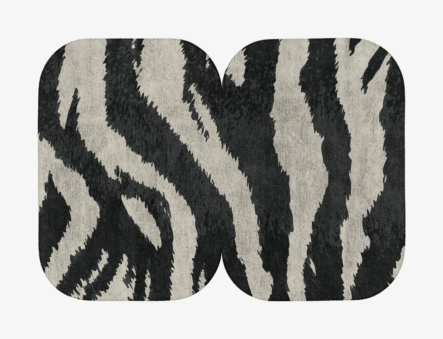 Striped Tapir Animal Prints Eight Hand Tufted Bamboo Silk Custom Rug by Rug Artisan