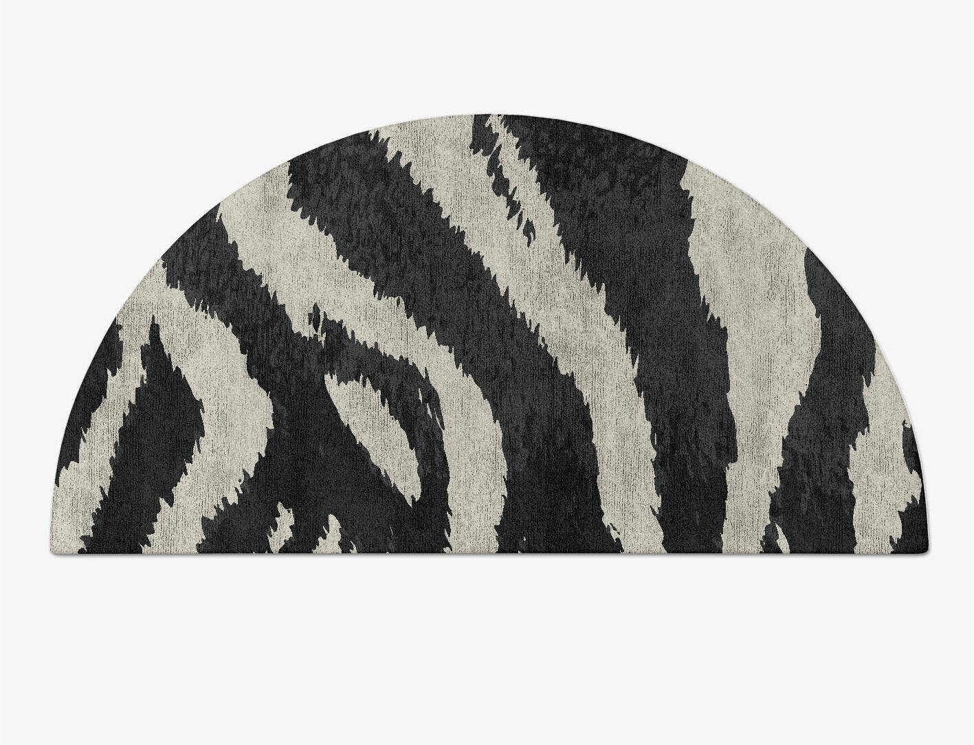 Striped Tapir Animal Prints Halfmoon Hand Tufted Bamboo Silk Custom Rug by Rug Artisan