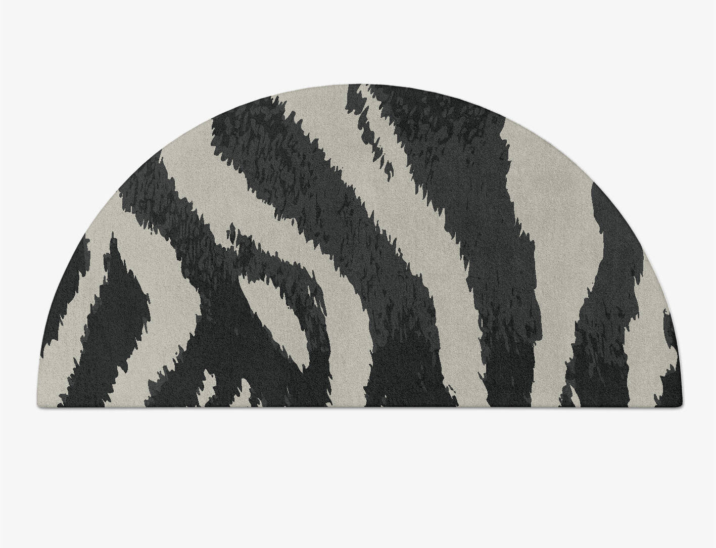 Striped Tapir Animal Prints Halfmoon Hand Tufted Pure Wool Custom Rug by Rug Artisan