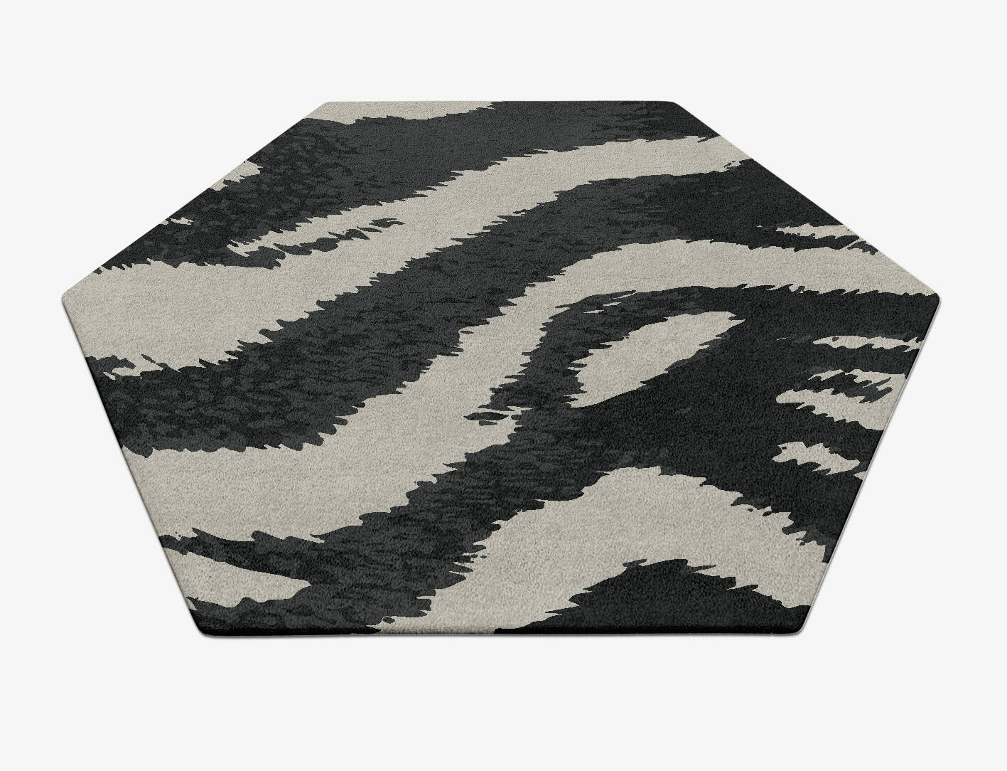 Striped Tapir Animal Prints Hexagon Hand Tufted Pure Wool Custom Rug by Rug Artisan