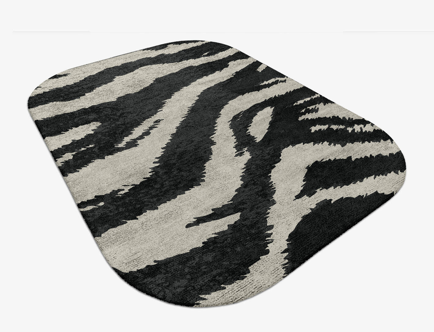 Striped Tapir Animal Prints Oblong Hand Tufted Bamboo Silk Custom Rug by Rug Artisan