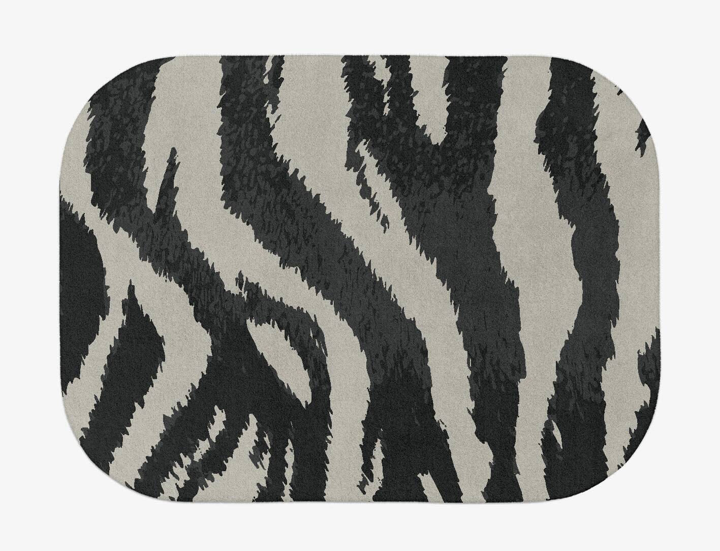 Striped Tapir Animal Prints Oblong Hand Tufted Pure Wool Custom Rug by Rug Artisan