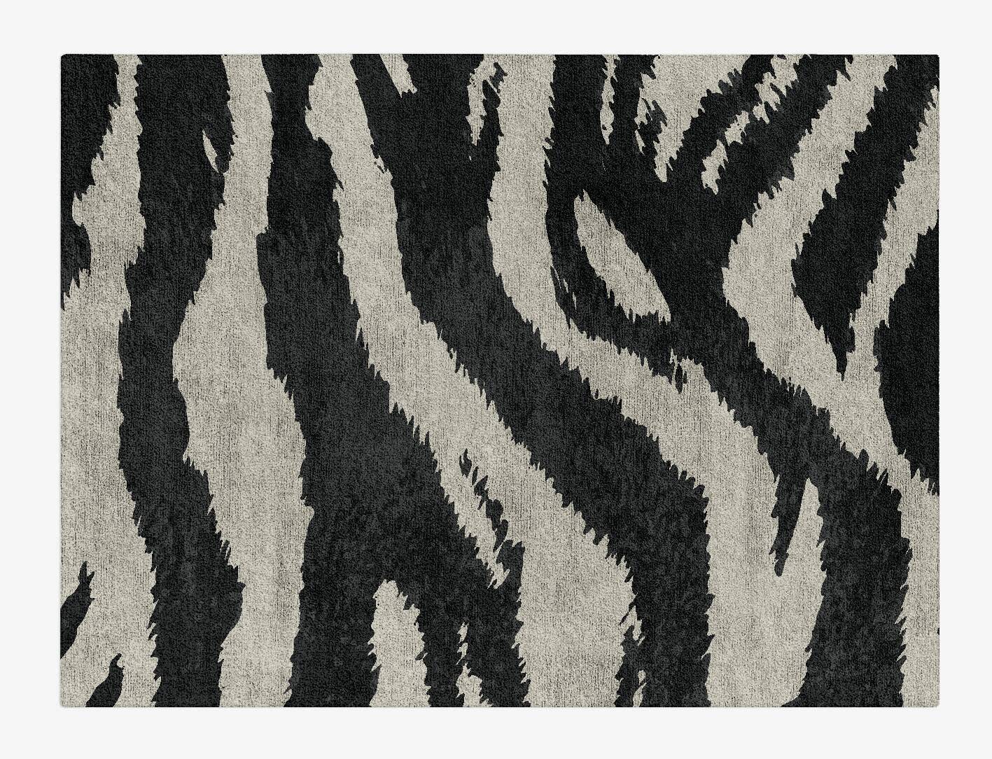 Striped Tapir Animal Prints Rectangle Hand Tufted Bamboo Silk Custom Rug by Rug Artisan