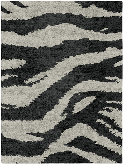 Striped Tapir Animal Prints Rectangle Hand Tufted Bamboo Silk Custom Rug by Rug Artisan