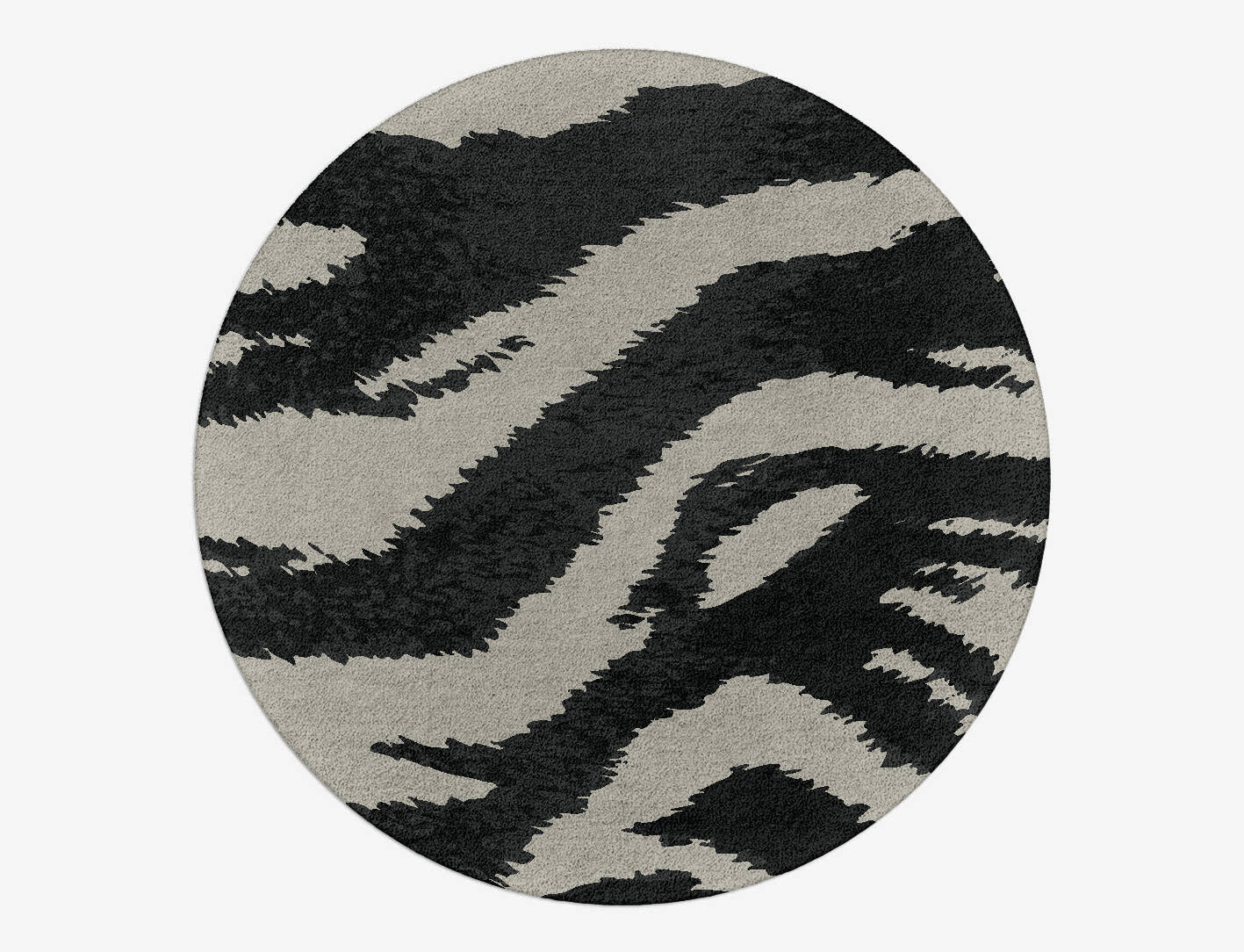 Striped Tapir Animal Prints Round Hand Tufted Pure Wool Custom Rug by Rug Artisan