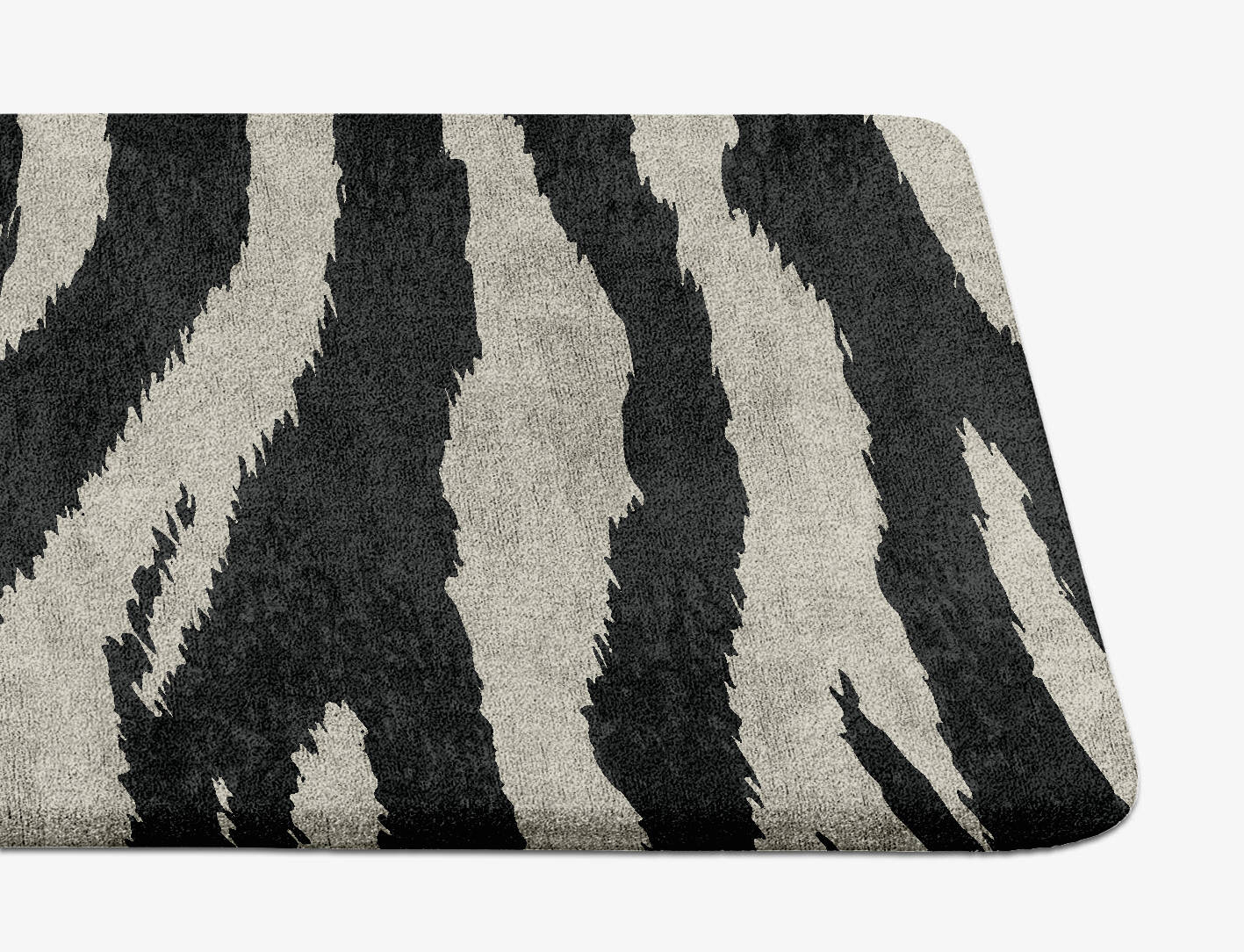 Striped Tapir Animal Prints Runner Hand Tufted Bamboo Silk Custom Rug by Rug Artisan