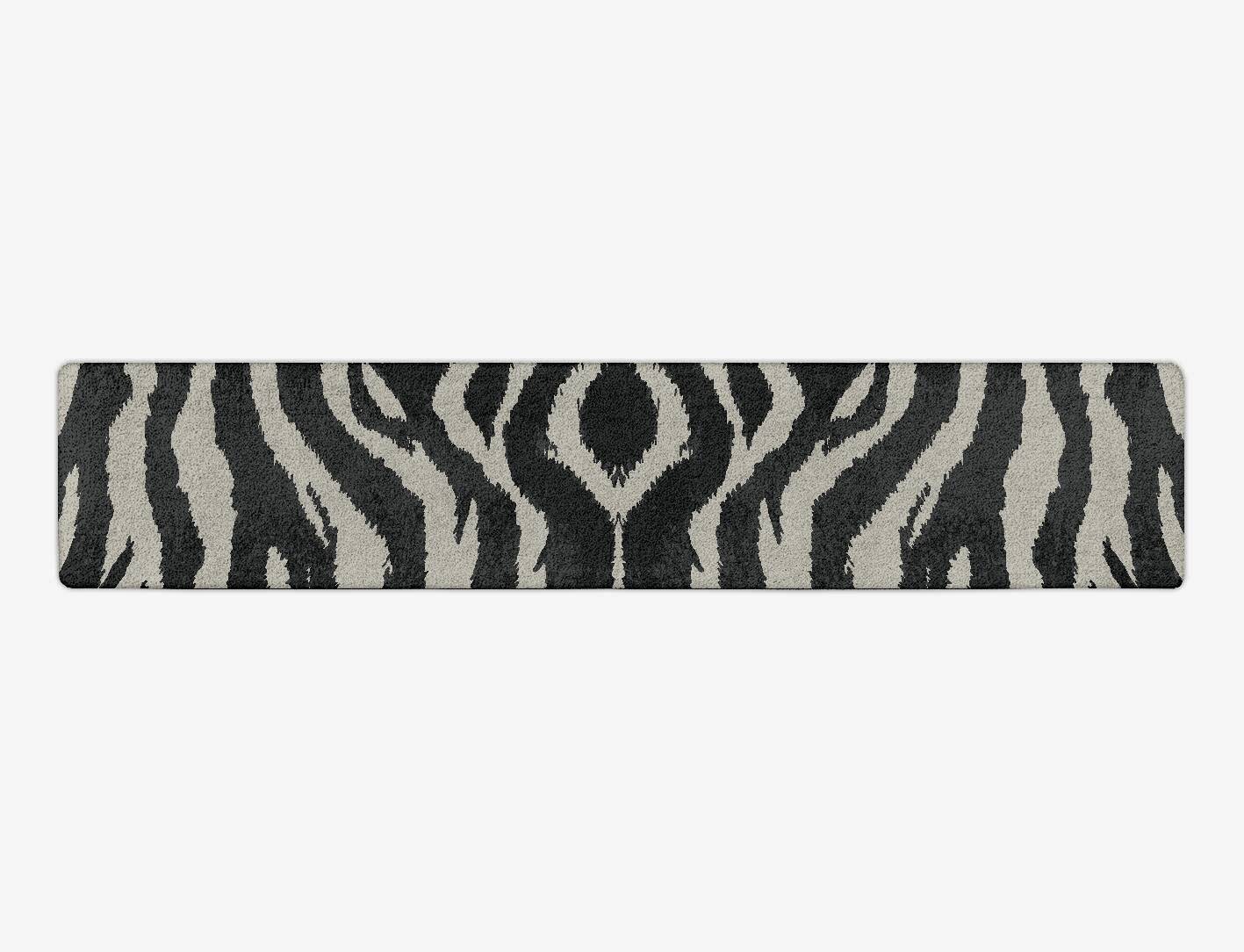 Striped Tapir Animal Prints Runner Hand Tufted Pure Wool Custom Rug by Rug Artisan