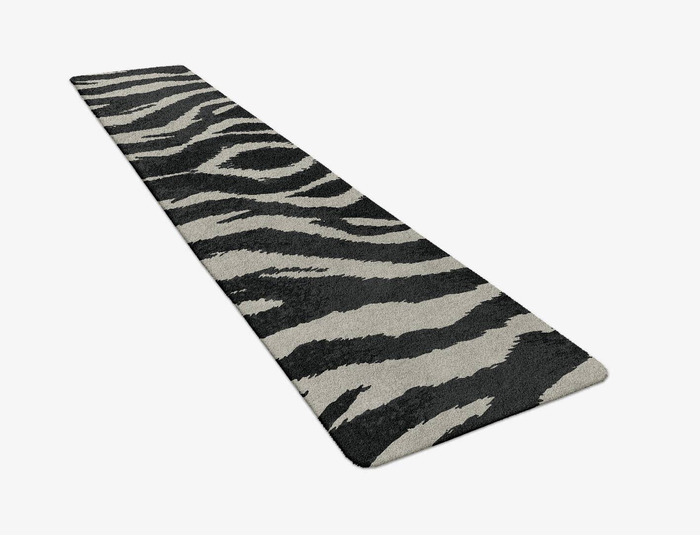 Striped Tapir Animal Prints Runner Hand Tufted Pure Wool Custom Rug by Rug Artisan