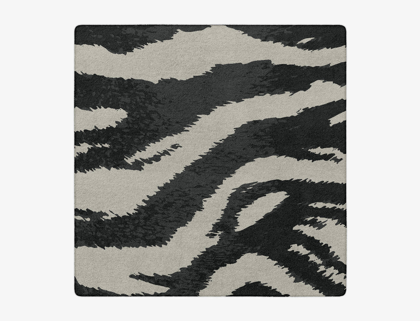 Striped Tapir Animal Prints Square Hand Tufted Pure Wool Custom Rug by Rug Artisan