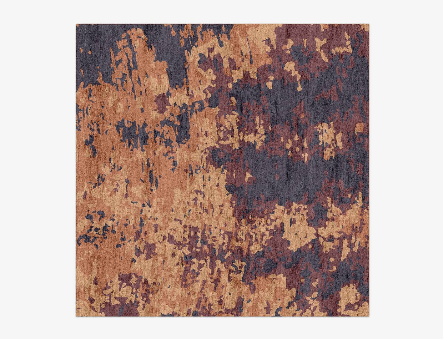 Strokes Surface Art Square Hand Knotted Bamboo Silk Custom Rug by Rug Artisan