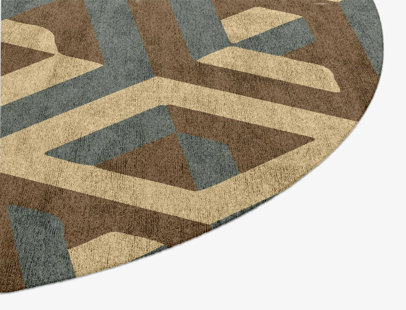 Structures Geometric Oval Hand Knotted Bamboo Silk Custom Rug by Rug Artisan
