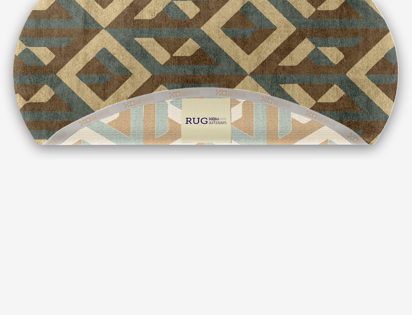 Structures Geometric Oval Hand Knotted Bamboo Silk Custom Rug by Rug Artisan