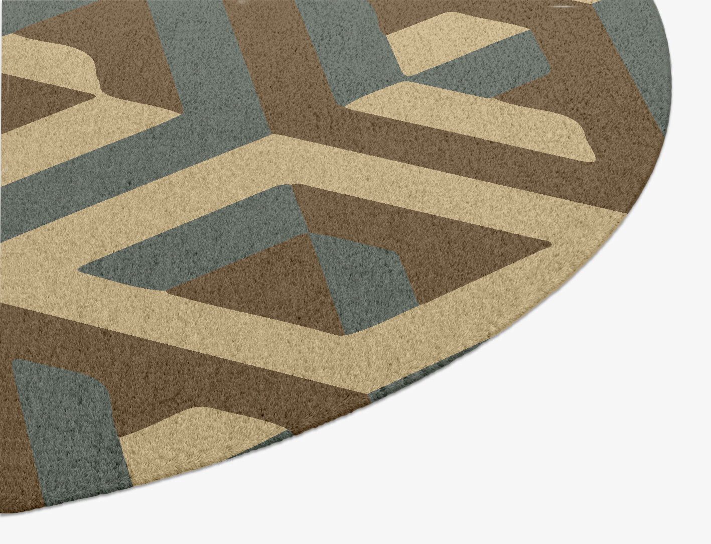 Structures Geometric Oval Hand Knotted Tibetan Wool Custom Rug by Rug Artisan