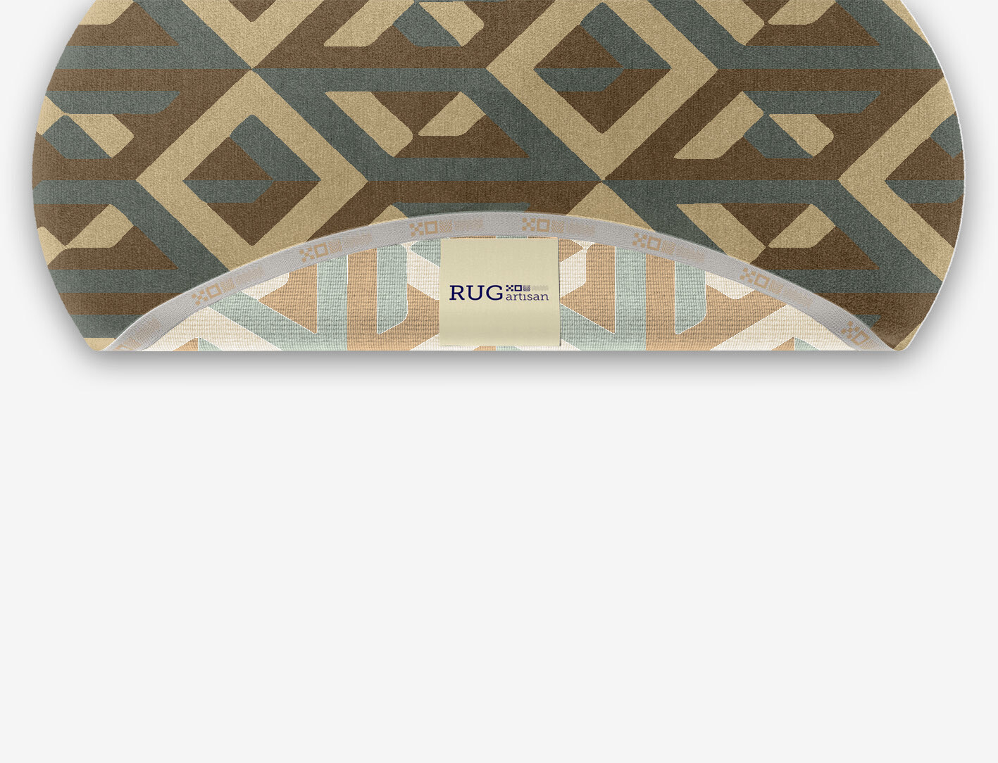 Structures Geometric Oval Hand Knotted Tibetan Wool Custom Rug by Rug Artisan