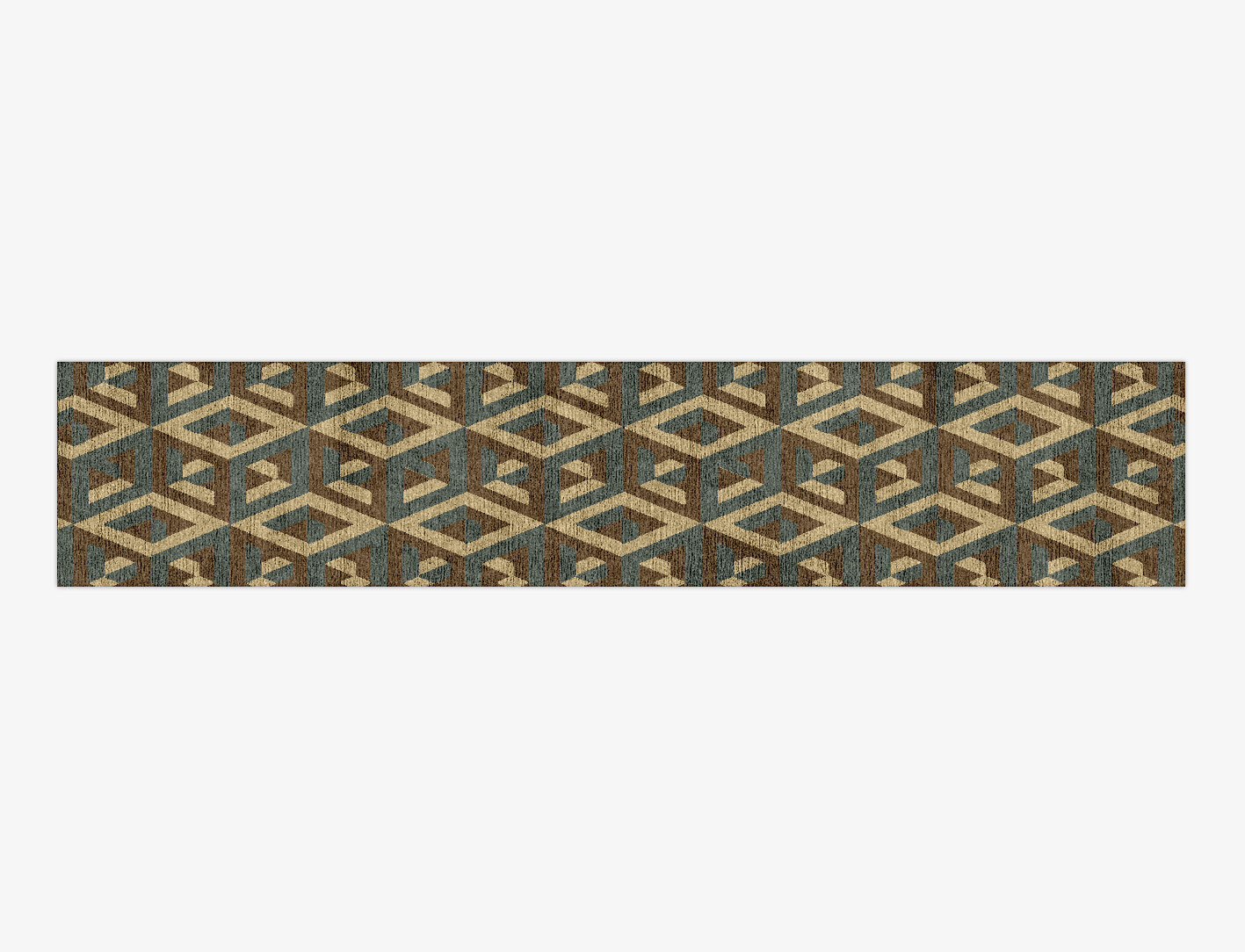 Structures Geometric Runner Hand Knotted Bamboo Silk Custom Rug by Rug Artisan