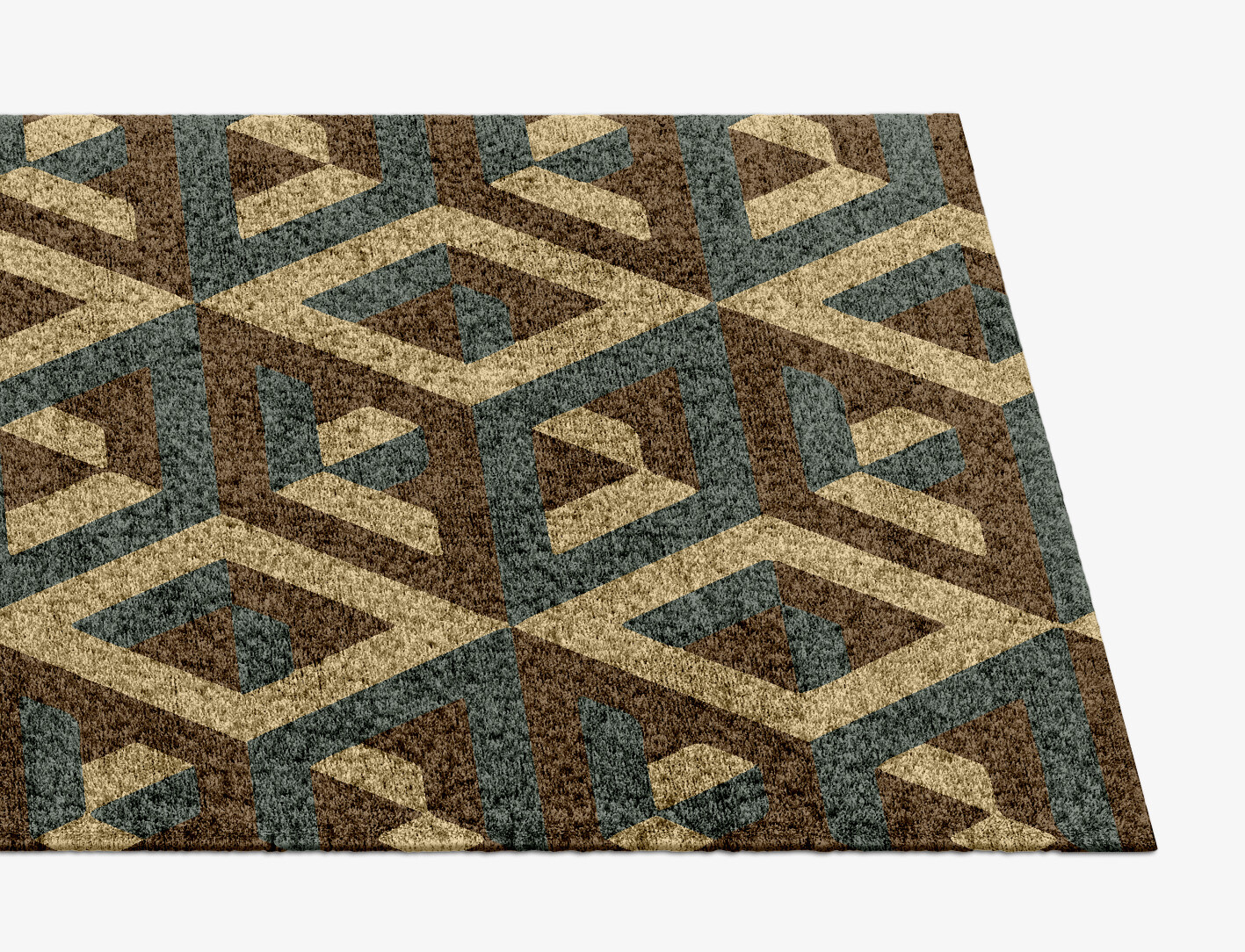 Structures Geometric Runner Hand Knotted Bamboo Silk Custom Rug by Rug Artisan