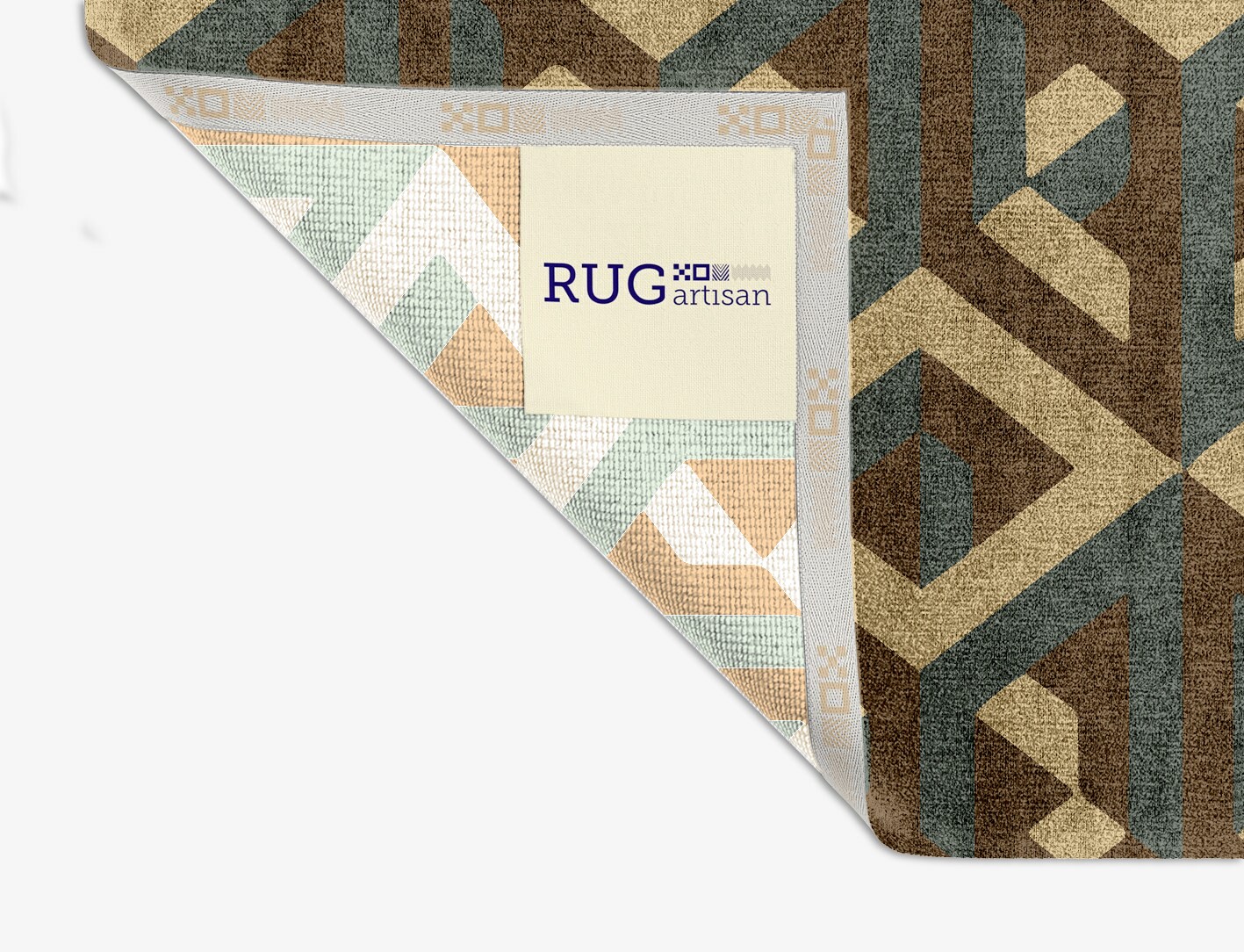 Structures Geometric Square Hand Knotted Bamboo Silk Custom Rug by Rug Artisan