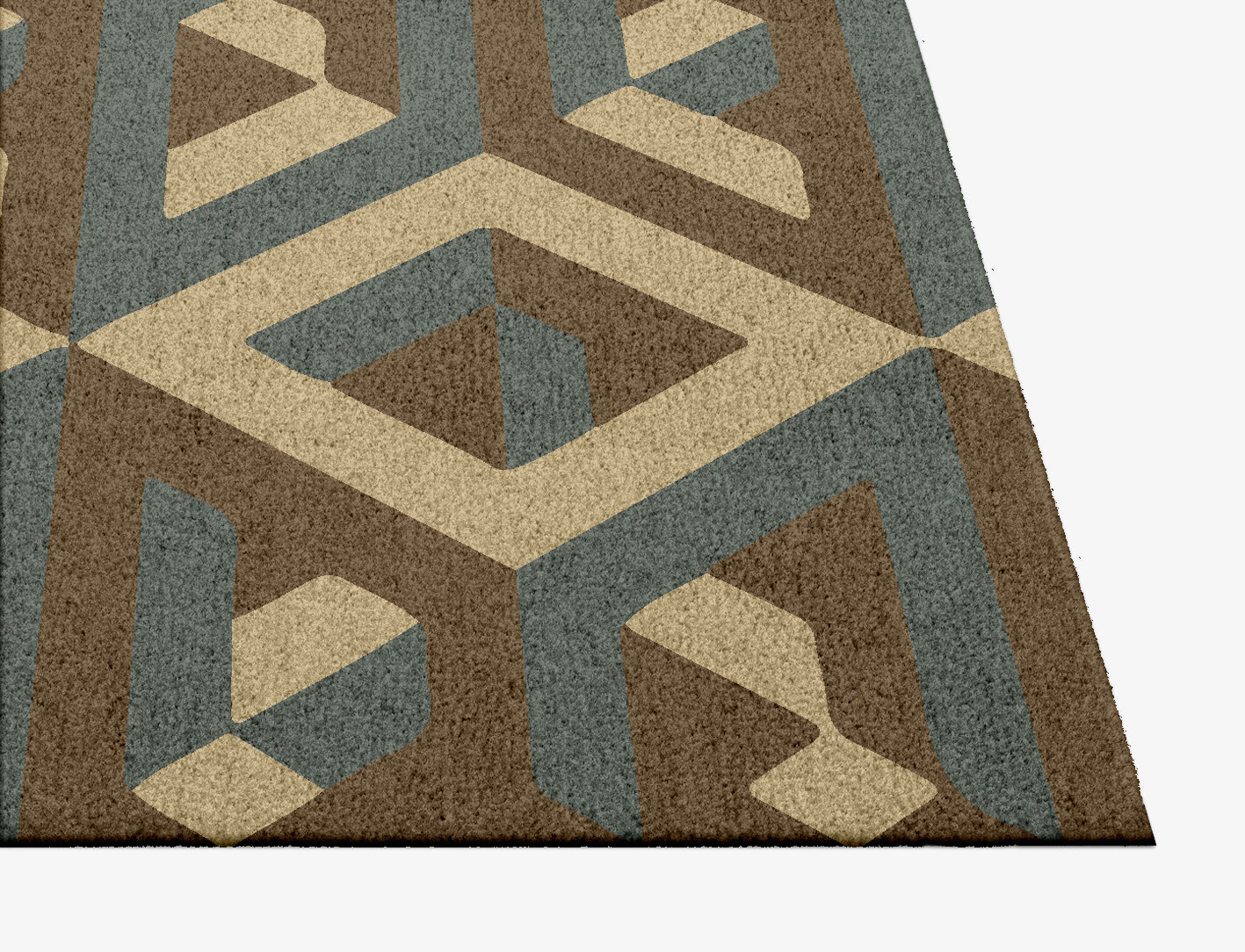 Structures Geometric Square Hand Knotted Tibetan Wool Custom Rug by Rug Artisan