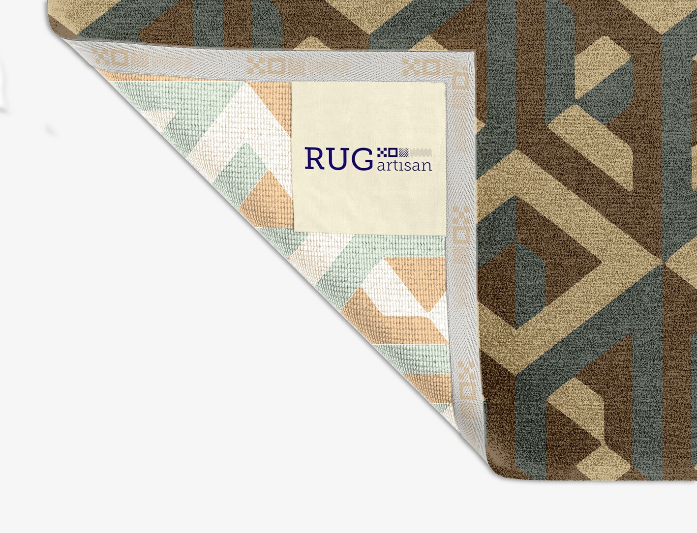 Structures Geometric Square Hand Knotted Tibetan Wool Custom Rug by Rug Artisan