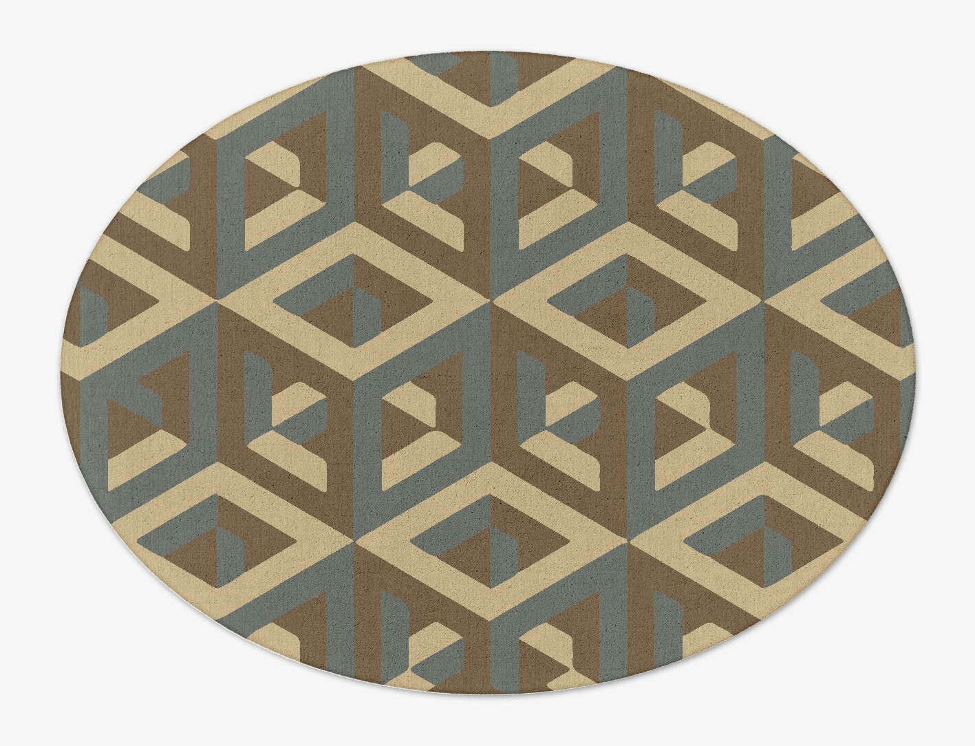 Structures Geometric Oval Hand Tufted Pure Wool Custom Rug by Rug Artisan