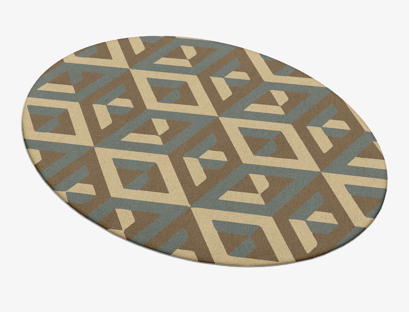 Structures Geometric Oval Hand Tufted Pure Wool Custom Rug by Rug Artisan