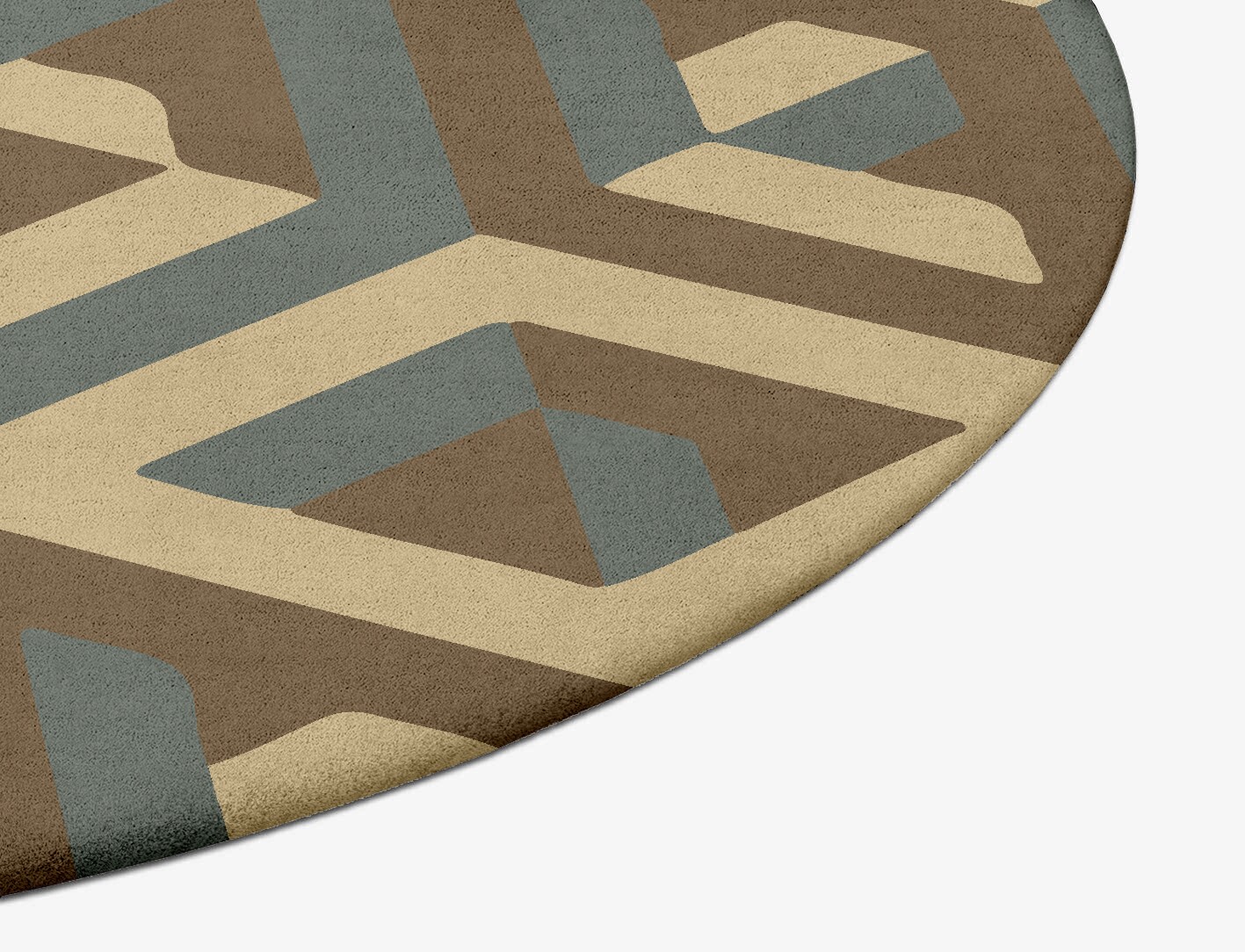 Structures Geometric Oval Hand Tufted Pure Wool Custom Rug by Rug Artisan