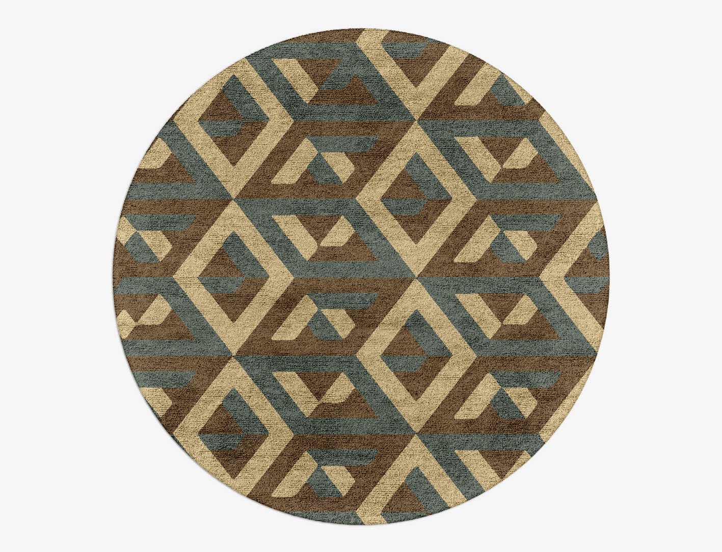 Structures Geometric Round Hand Tufted Bamboo Silk Custom Rug by Rug Artisan
