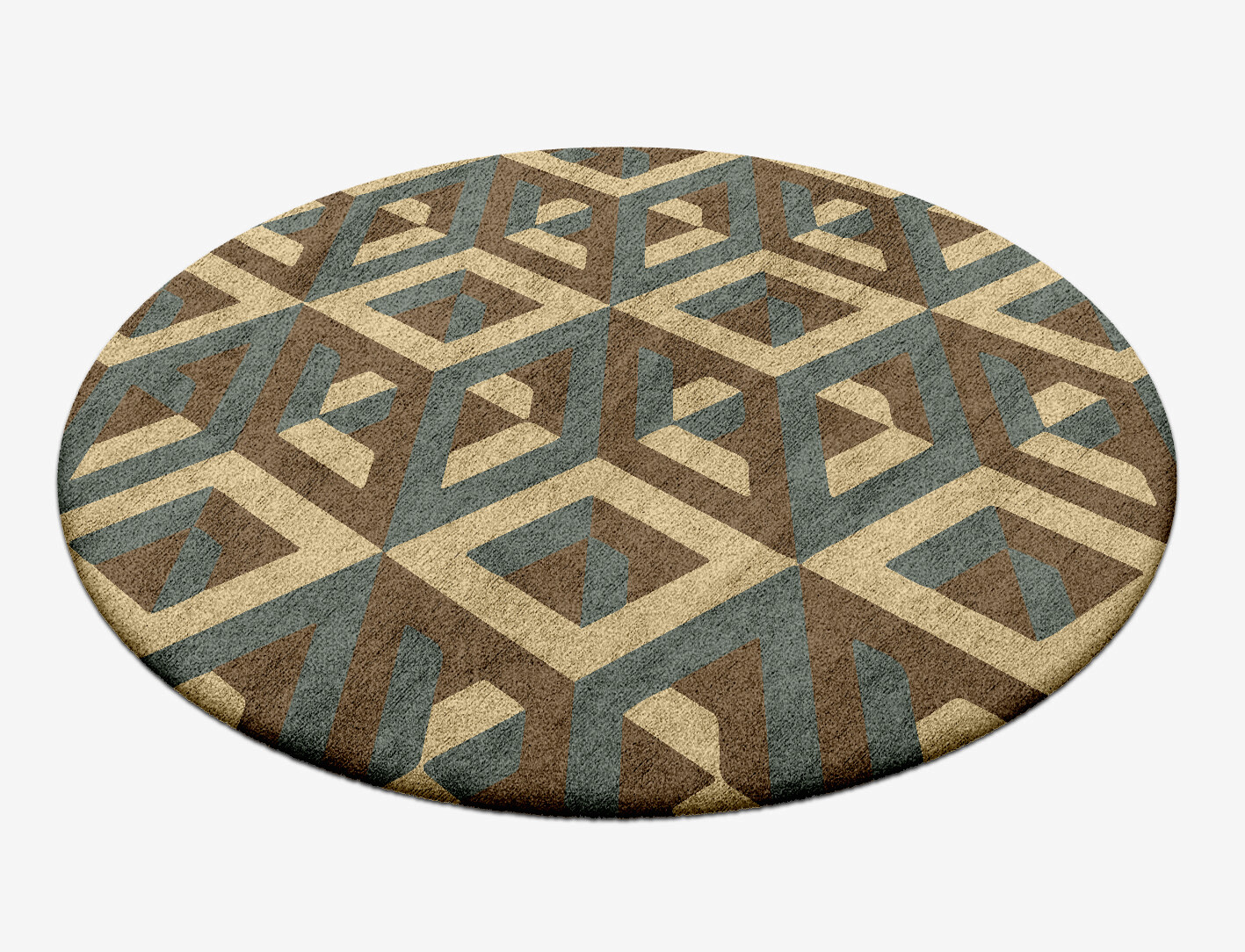Structures Geometric Round Hand Tufted Bamboo Silk Custom Rug by Rug Artisan