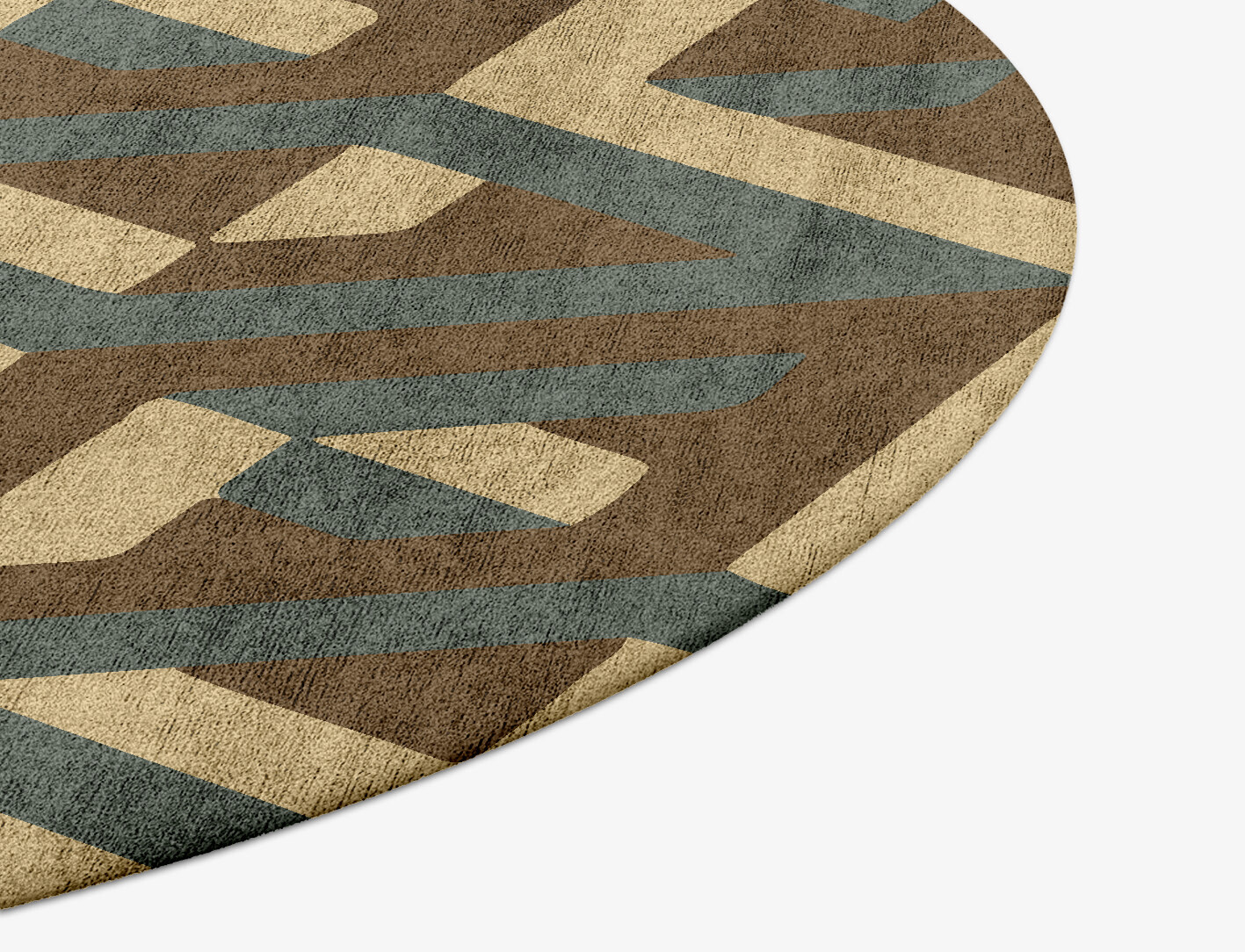 Structures Geometric Round Hand Tufted Bamboo Silk Custom Rug by Rug Artisan