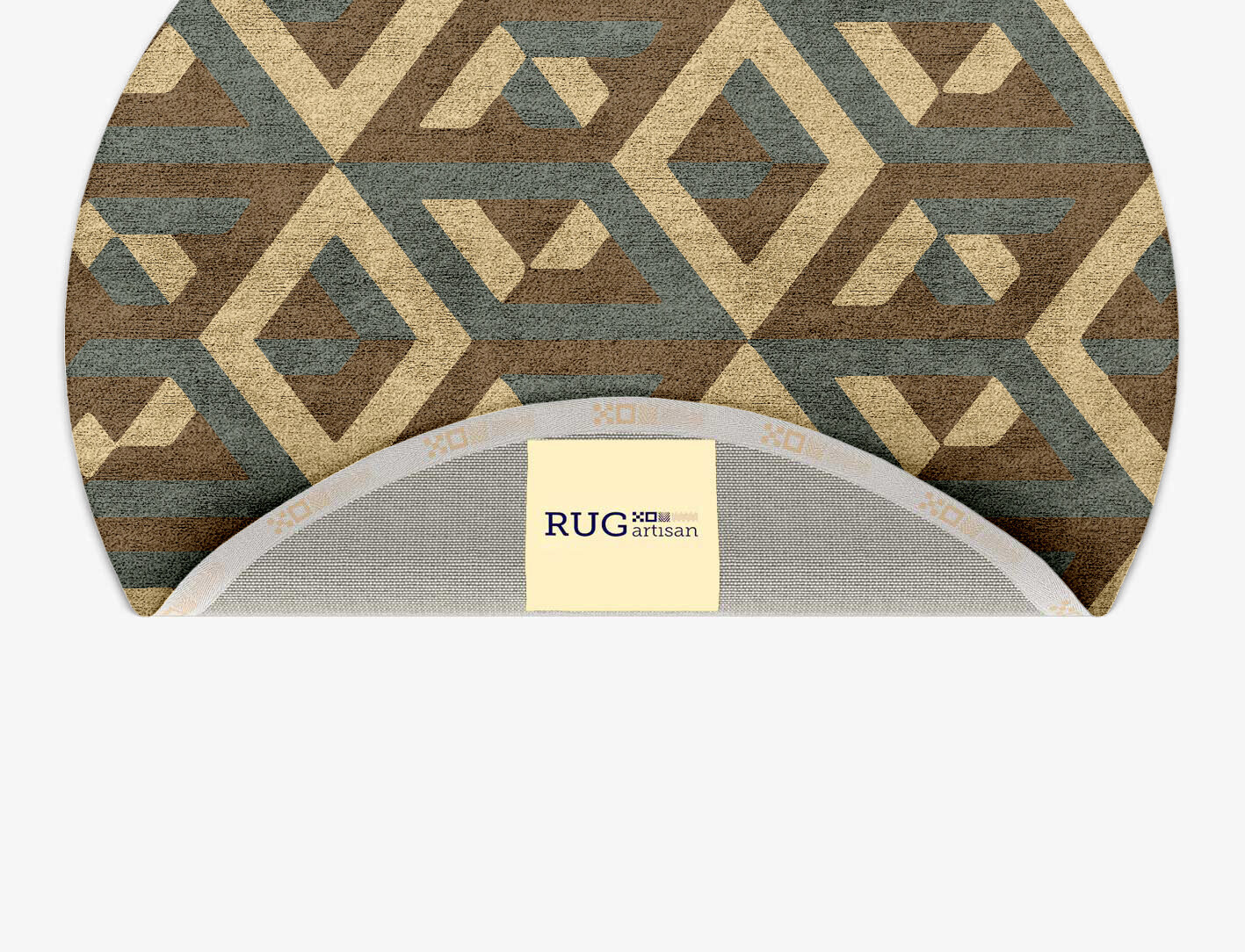 Structures Geometric Round Hand Tufted Bamboo Silk Custom Rug by Rug Artisan