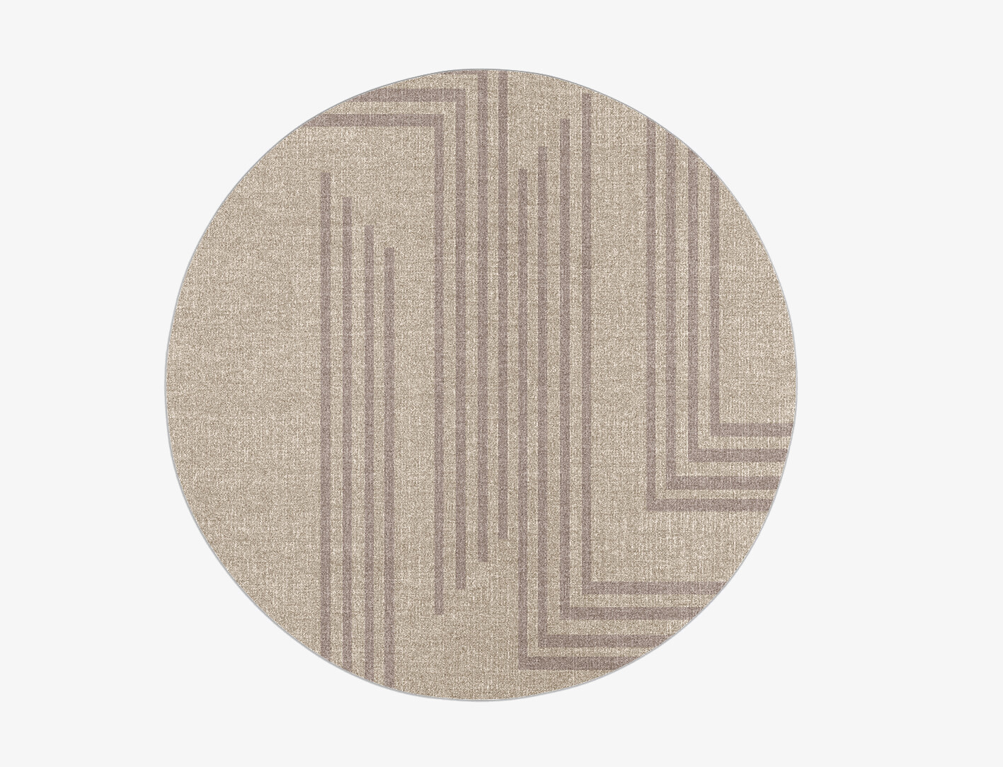 Sullen Minimalist Round Flatweave New Zealand Wool Custom Rug by Rug Artisan