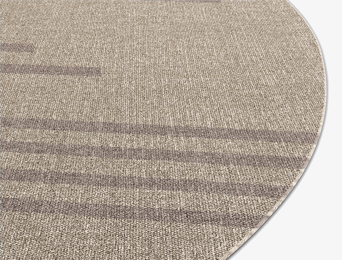 Sullen Minimalist Round Flatweave New Zealand Wool Custom Rug by Rug Artisan