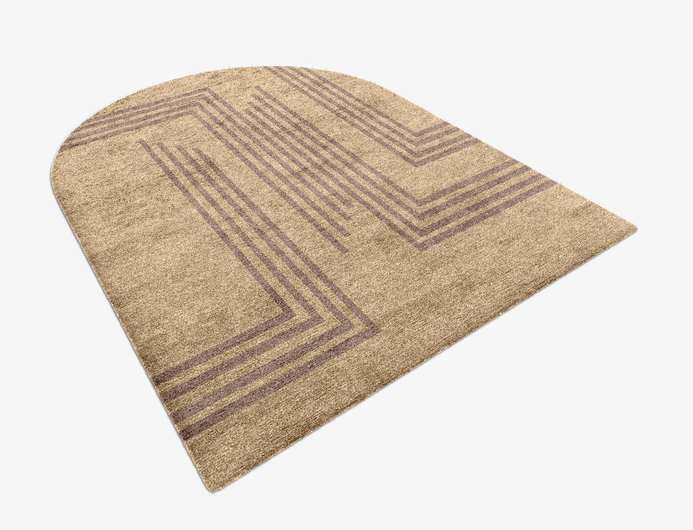 Sullen Minimalist Arch Hand Knotted Bamboo Silk Custom Rug by Rug Artisan