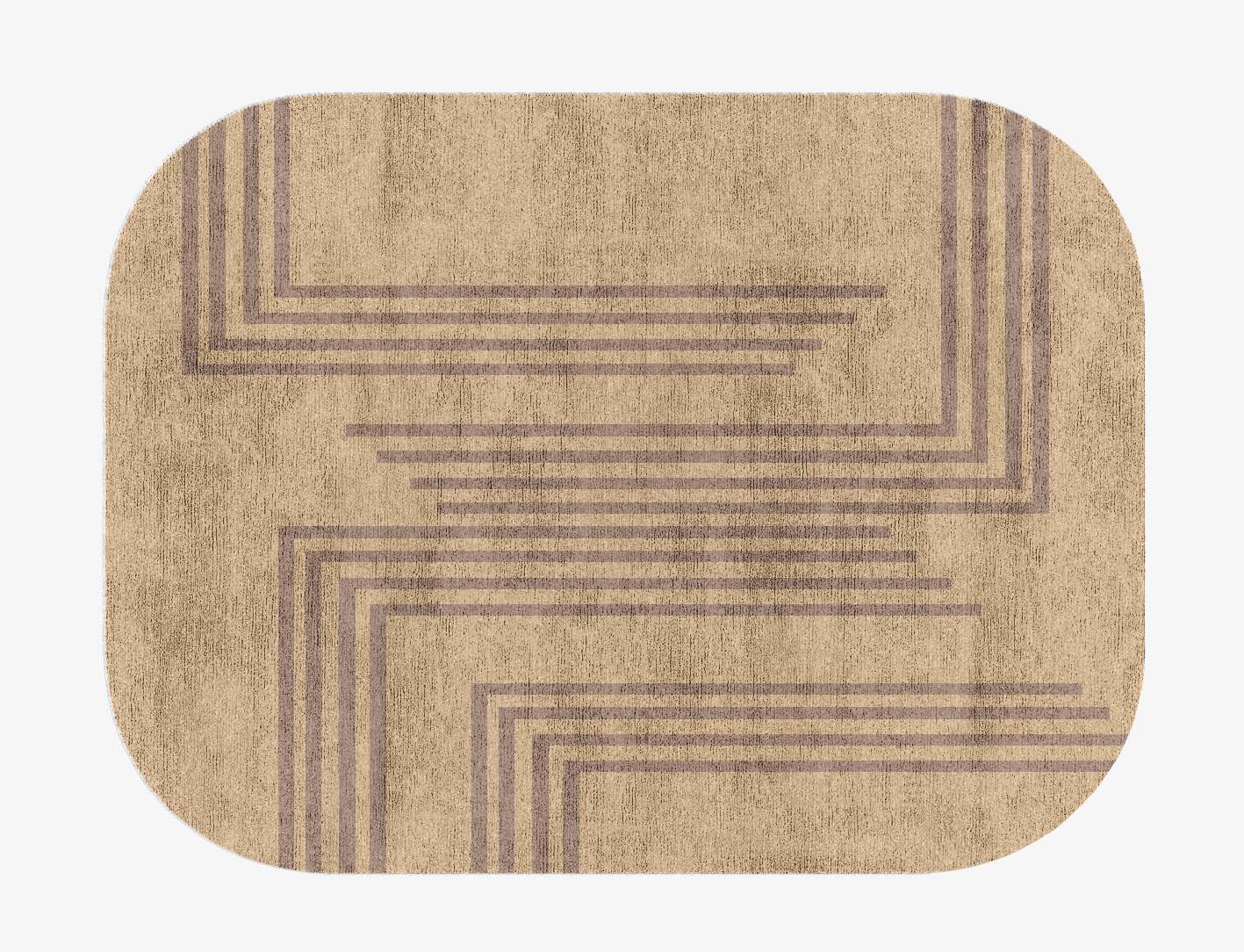 Sullen Minimalist Oblong Hand Knotted Bamboo Silk Custom Rug by Rug Artisan